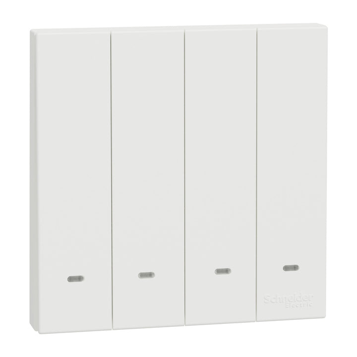 Schneider Electric AvatarOn C 2-Way Switch with Fluorescent Locator, 4 Gang, 16AX, 250V, White - E8734L2F_WE