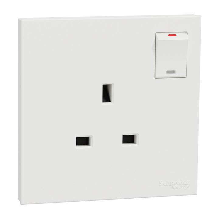 Schneider Electric AvatarOn C 13A 250V 1-Gang Switched Socket with LED Indicator, White - E8715N_WE