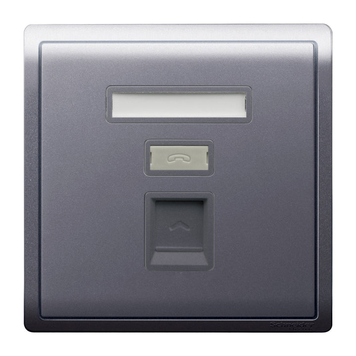 Schneider Electric 1 Gang Telephone Socket, Keystone on Shuttered Wallplate - E8231RJS4_WG_G1