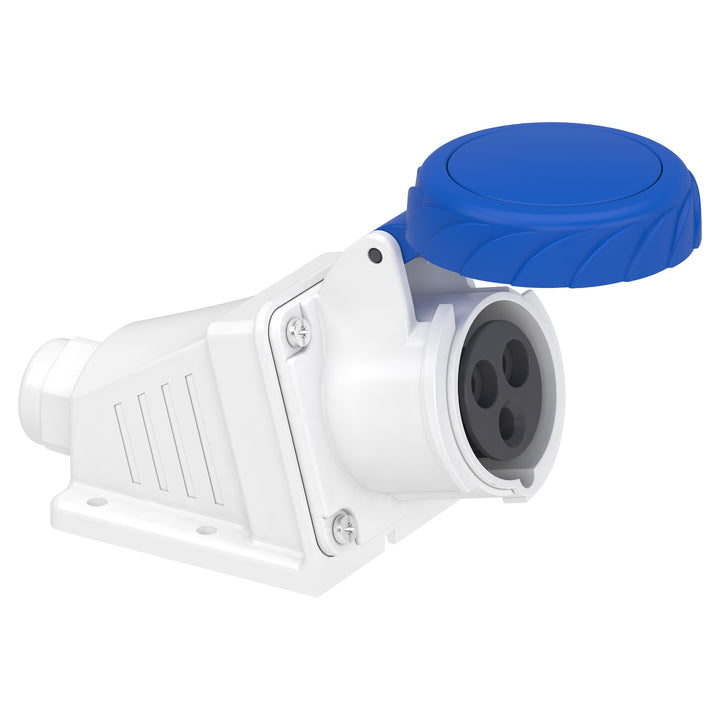 Schneider Electric PratiKa Angled Industrial Socket, 16A, 2P+E, 200-250V AC, Wall Mounted - PKF16W723