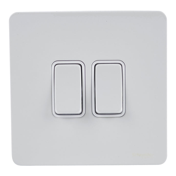 Schneider Electric Plate switch, Ultimate Screwless flat plate, 1-pole 2-way, screw terminals, IP20, white metal - GU1422-WPW