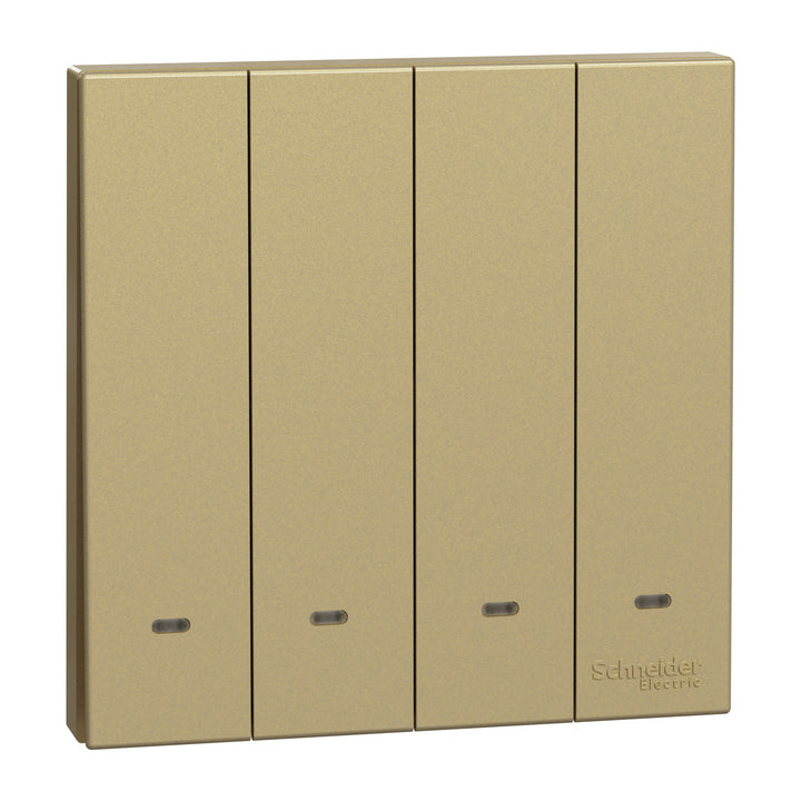 Schneider Electric Switch with Fluorescent Locator, AvatarOn C, 1 way, 4 gang, 16AX, 250V, wine gold E8734L1F_WG