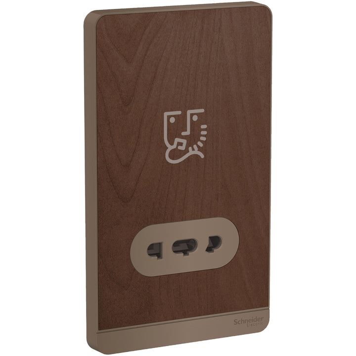 Schneider Electric AvatarOn Vertical Shaver Socket 115/240 V 20 VA – Wood E83T727V_WD