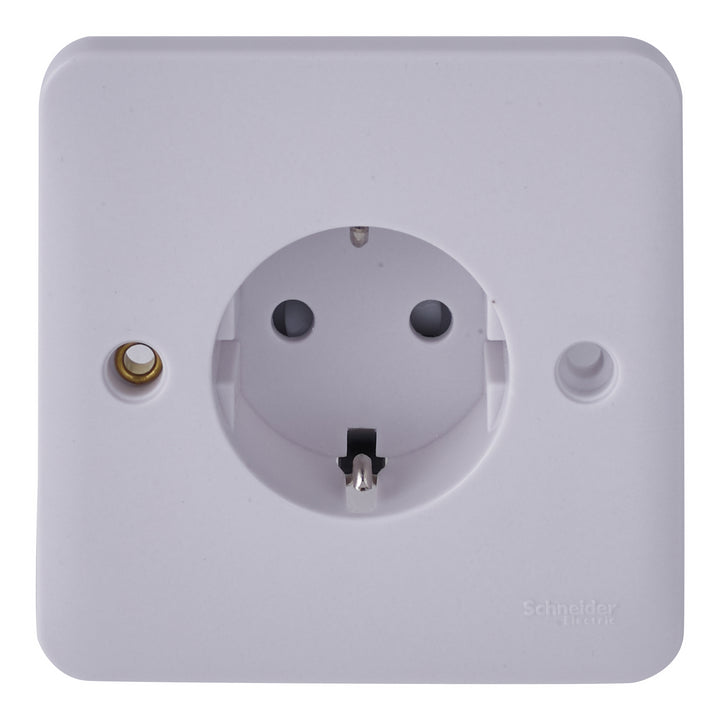 Schneider Electric Lisse White moulded - unswitched socket - schuko - 16 A - 230 V - 1 gang - white - GGBL3016A1