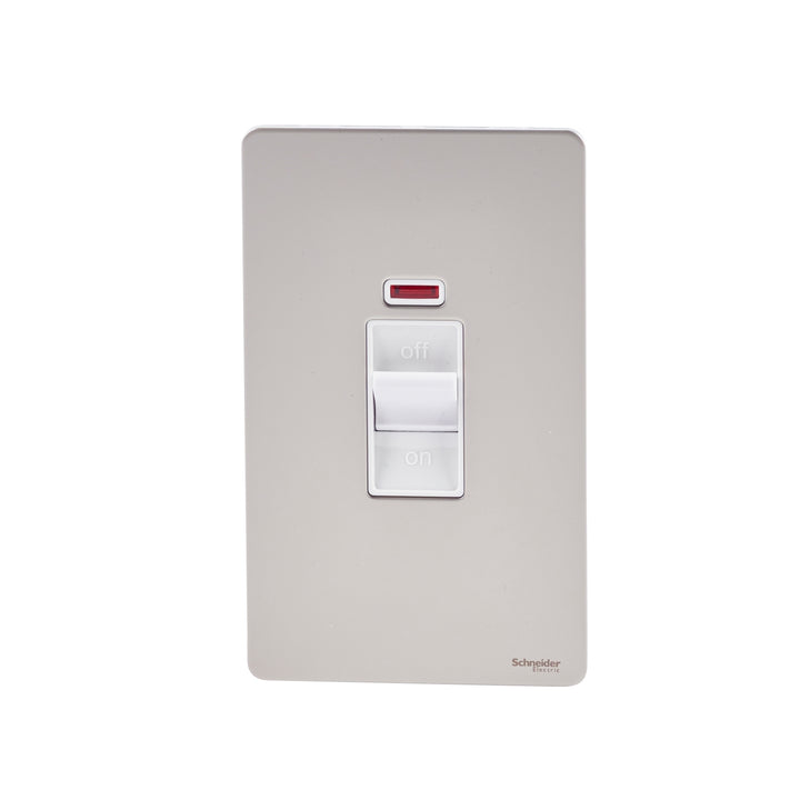 Schneider Electric Ultimate Screwless flat plate - 2-pole switch - 2 gangs - pearl nickel - GU4421WPN