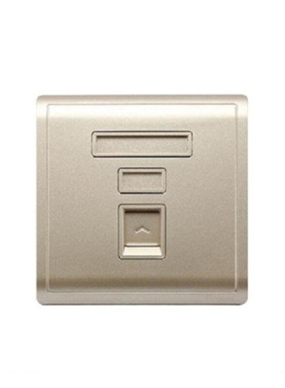 Schneider Electric 1 Gang Shuttered Keystone/ Data Outlet Wallplate without module Wine Gold, RJ45 - E8231RJS_WG_G1