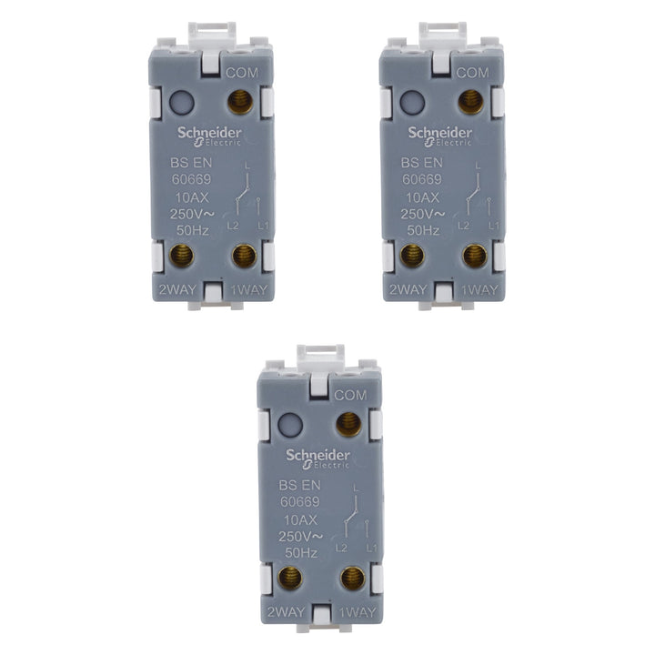 Schneider Electric Ultimate Grid System 2-Way Switch Module, 1 Gang, White - GUG102MW