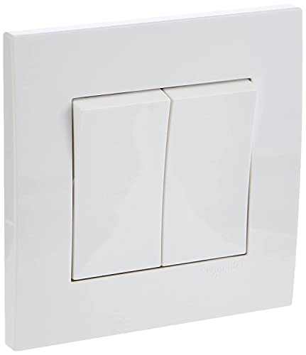 Schneider Electric KB32R_1 Vivace White - 1-Way Plate Switch 2 Gang - 16Ax - White(Single Piece / Pack of 3 / Pack of 5)
