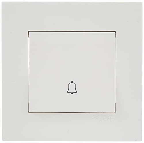 Schneider Electric KB31BPB Vivace White - Retractive Door Bell Switch - With Bell Symbol - 1 Gang 2 Way - 10A White
