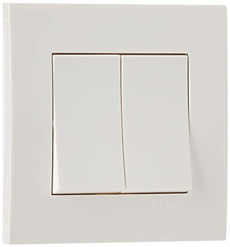 Schneider Electric KB32R Vivace White - 2-Way Plate Switch 2 Gang - 16Ax - White