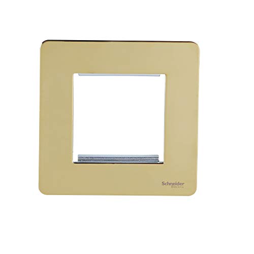 Schneider Electric Ultimate Screwless Flat Plate - Double Euro Modular Plate Gu8460Pb Polished Brass Pack Of 5