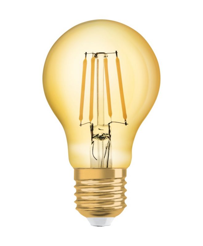 Osram Vintage LED Bulb 1906 E27 Pear Filament Gold 7W 725lm - 825 Extra Warm White | Replaces 60W