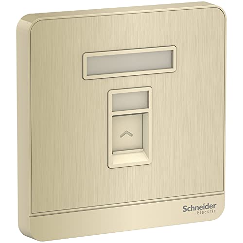 Schneider Electric AvatarOn Gold 1 Gang Keystone Wallplate With Shutter Without Keystone Jack RJ45 - Metal Gold Hairline/ Dark Grey/ Dark Wood/ White/ Wine Gold E8331RJS (Single Piece / Pack of 3 / Pack of 5)