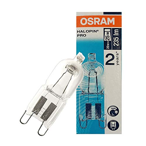 Osram Halopin Pro | 230 V Halogen Lamps 20W, 66720 Base G9, Warm White/2700K - 235 Lm