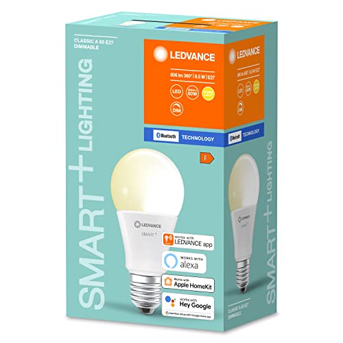 Ledvance LED Lamp, Replacement For 60 W Incandescent Bulb, Smart+ Classic Dimmable [Energy Efficiency Class A+] [Energy Class A+]