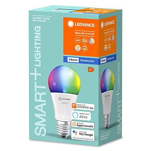 Ledvance LED Lamp, Replacement For 60 W Incandescent Bulb, Smart+ Classic Multicolour [Energy Class A] ( Bluetooth / Wifi)