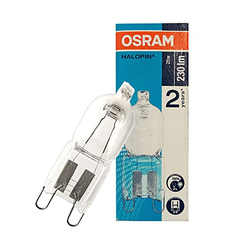 Osram Halogen-Pin-Base Lamp Halopin G9-Socket 25W 230V Warm White 2700K