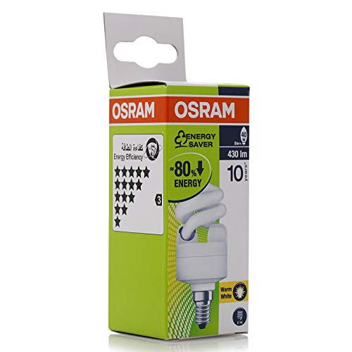 Osram Duluxstar Mini Twist E14 Spiral Shape Bulb Compact Fluorescent 8W Cfl Bulb Warm White 2700K/ Day Light 6500k