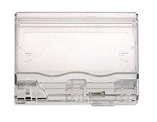 Schneider Electric Full Time Protection Weatherproof Double Gang Socket Cover IP55 - White/ Transparent