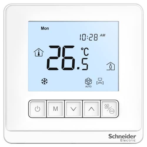 Schneider Space Logic Digital Thermostat Fan Coil On/Off LCD 2P 3 Fans Tc903-3A2L (Single Piece / Pack of 3 / Pack of 5)