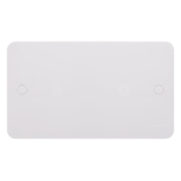 Schneider Electric Lisse - White moulded - blank plate - 2 gangs - matt white - GGBL8020S (Single Piece / Pack of 3 / Pack of 5)