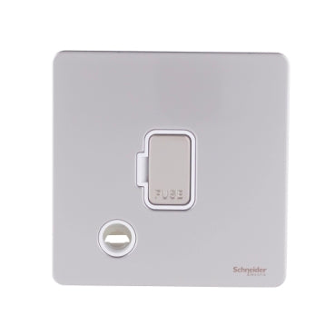 Schneider Electric Ultimate Screwless flat plate - unswitched fused connection - pearl nickel - GU5403WPN