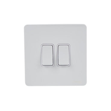 Schneider Electric Plate switch, Ultimate Screwless flat plate, 1-pole 2-way, screw terminals, IP20  - GU1422 - ( White metal/ Pearl Nickel/ Antique Brass)