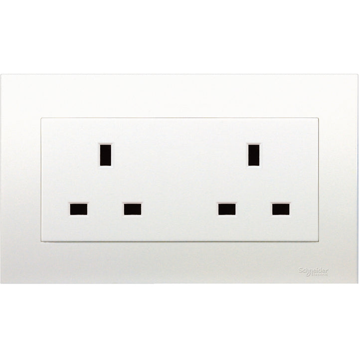 Schneider Electric 13A 250V Twin Gang Socket - KBT426 (Single Piece / Pack of 3 / Pack of 5)