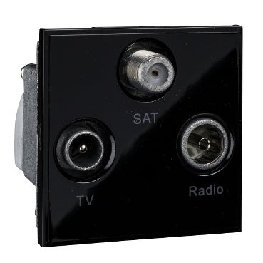Schneider Electric Ultimate Slimline - TV/FM/SAT socket - 1 gang - black - GUE7081B