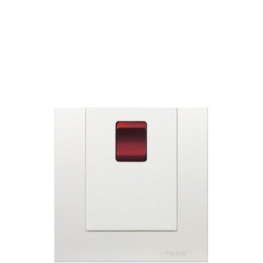 مفتاح Schneider Electric 45A 250V Twin Gang Vertical Double Polar Switch مع نيون - KBT31VDR45N