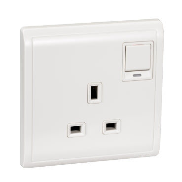 Schneider Electric Pieno 13A 250V 1Gang Switched Socket With Neon Model Number - E8215N