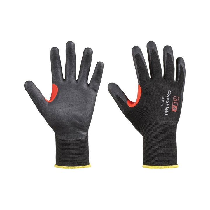 Honeywell Safety Gloves Microfoam Nitrile Coating, 15 Gauge Nylon - Ansi Cut Level A1, Black - ( Size 8 to 10)