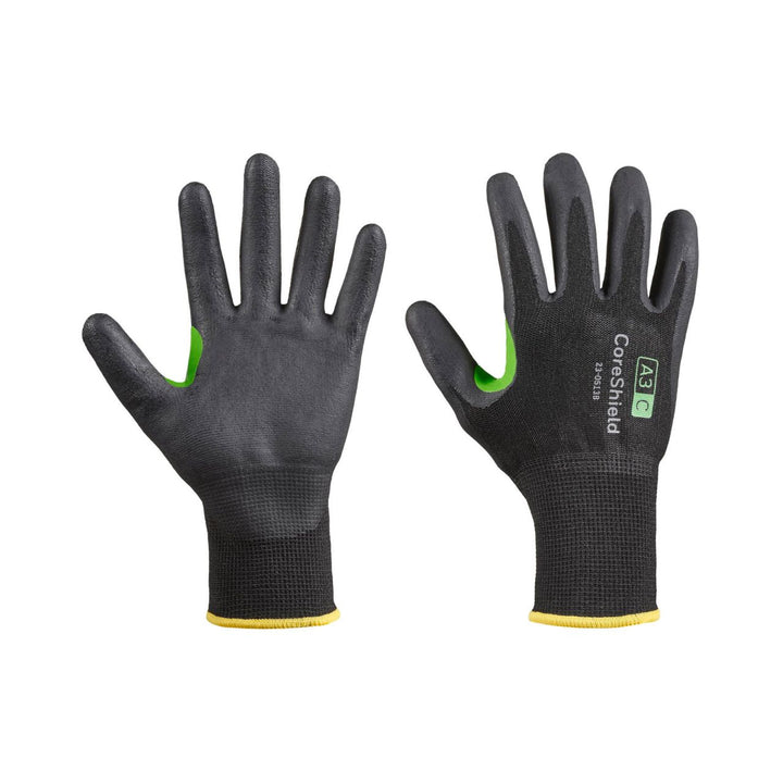 Honeywell Work Easy Protective Gloves Cut Level A3/C, Micro Foam Nitrile Coated - Black (M/ L/ XL)
